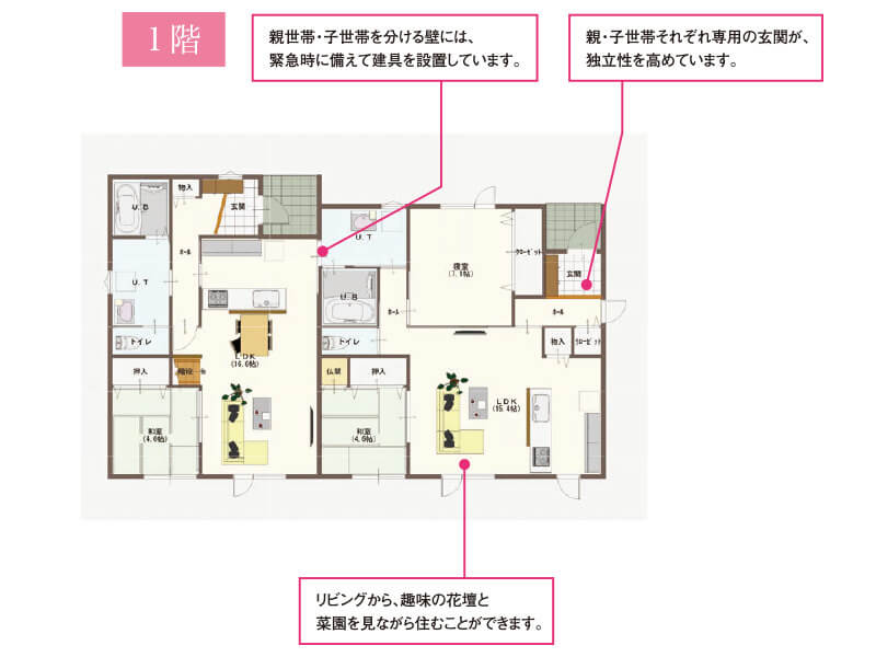 メゾネット型 1階延床面積